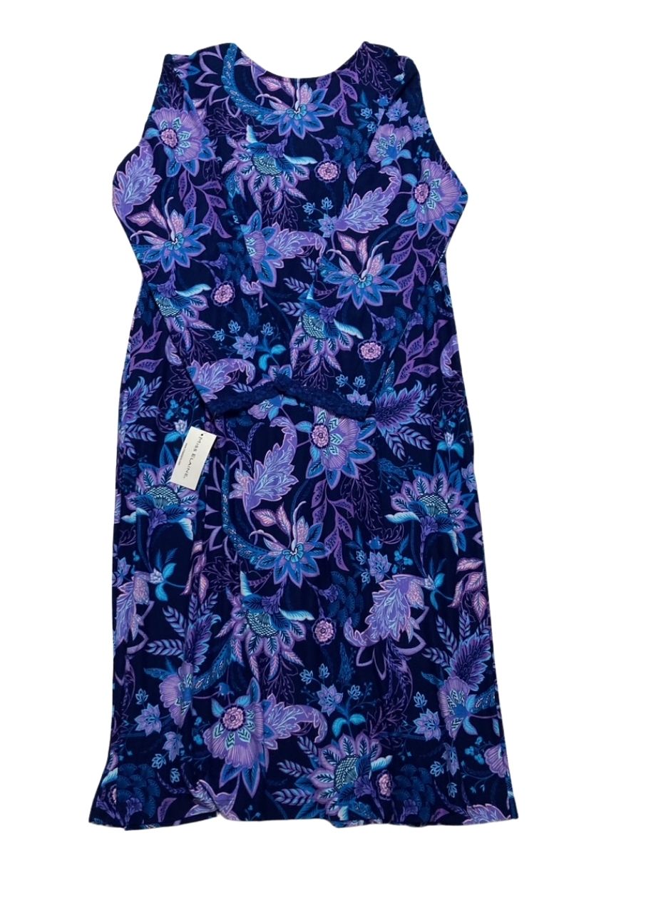 MISS ELAINE Long Sleeve Printed Night Dress PURPLE M
