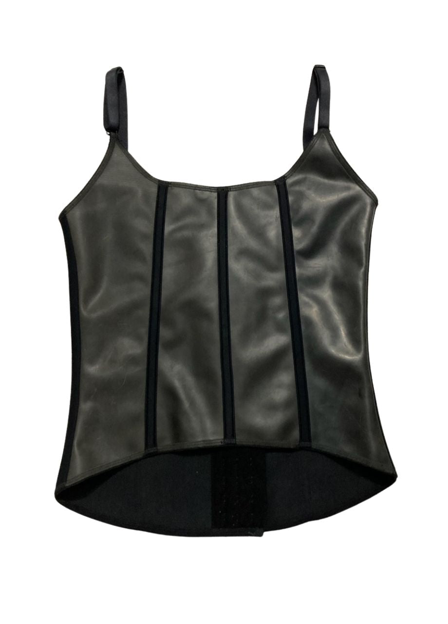 LEONISA Latex Waist Trainer Vest Underwear BLACK L