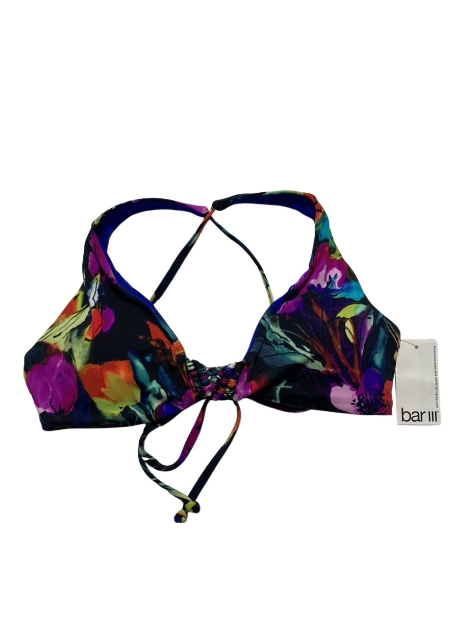 BAR III Painted Posies Floral-Print Bralette Bikini Top FLORAL PRINT XS