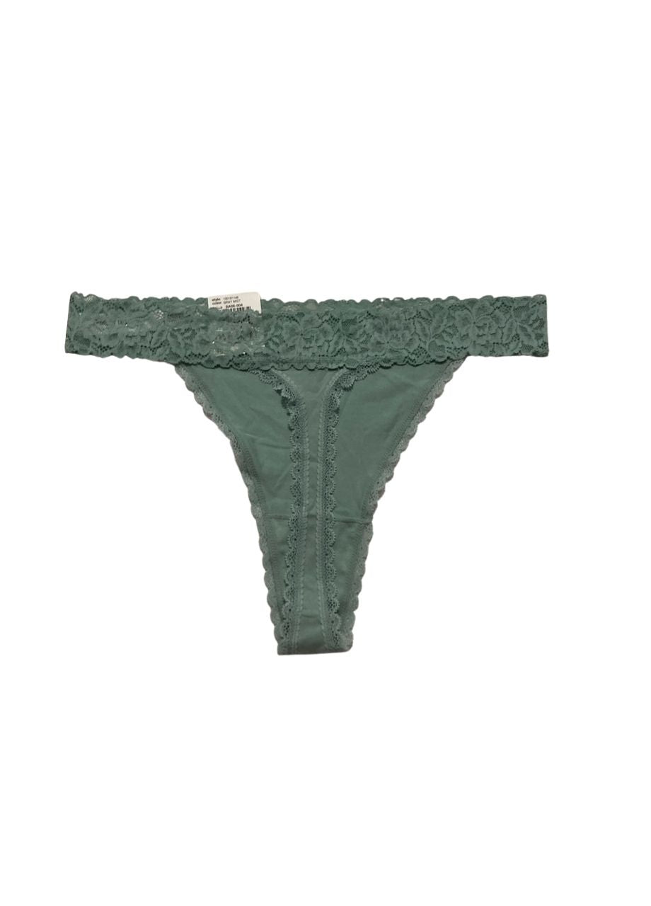 STATE OF DAY Lace Thong Underwear GREEN L
