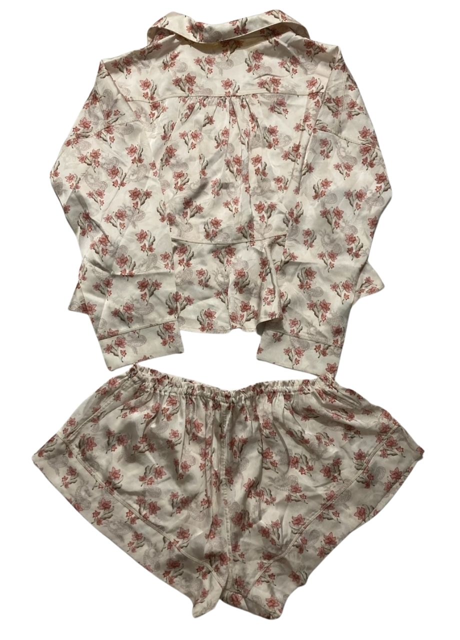 FREE PEOPLE midnight muse satin sleep shorts BEIGE S