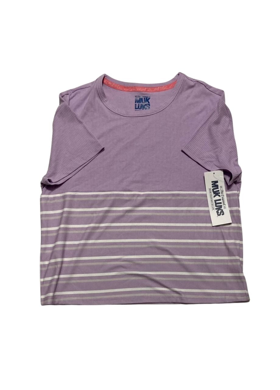 MUK LUKS Nautical Ribbed Lounge Pajama Set PURPLE S