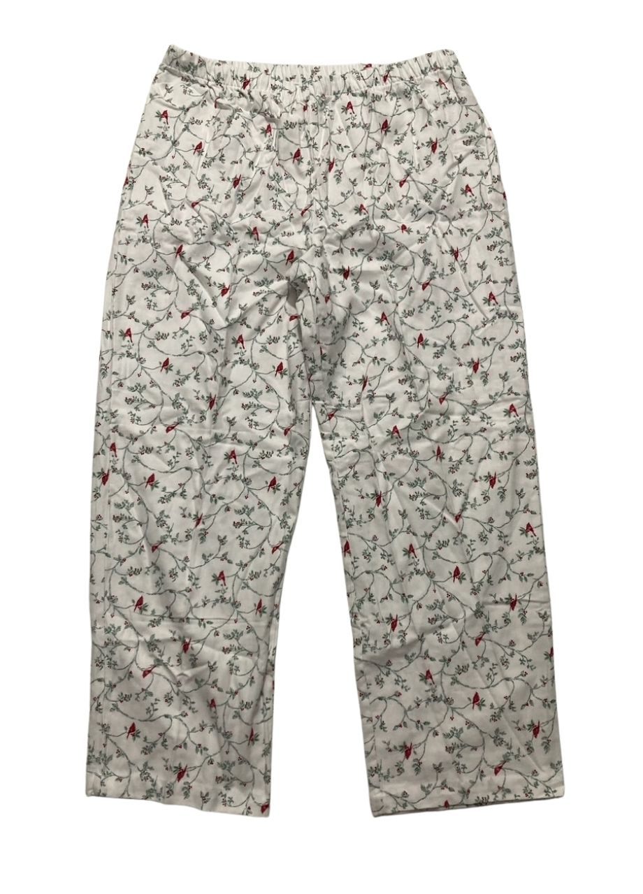 CHARTER CLUB Printed Cotton Flannel Pajama Set WHITE PL
