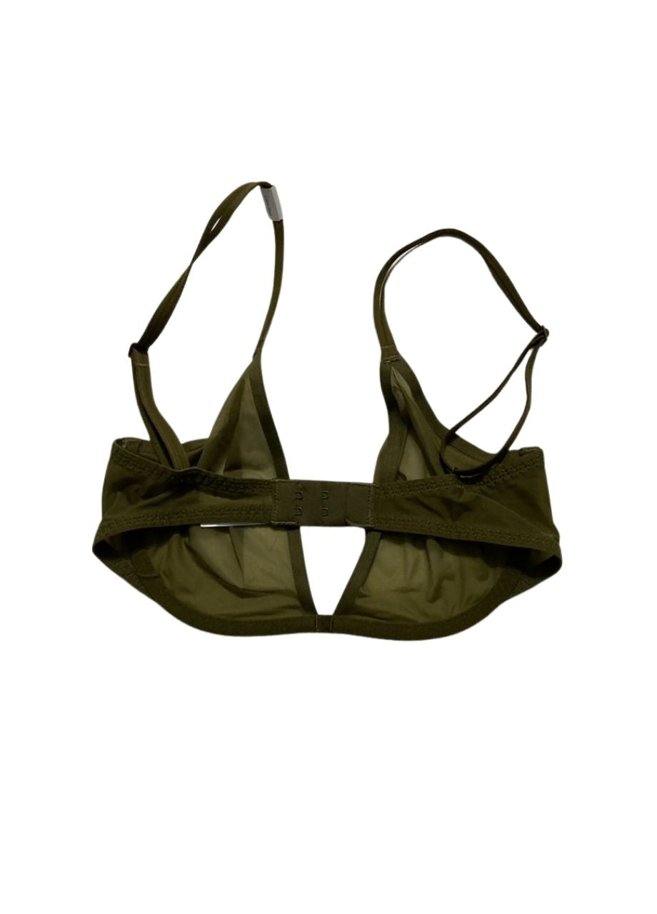 CALVIN KLEIN Sheer Marquisette Unlined Plunge Bra GREEN 32D