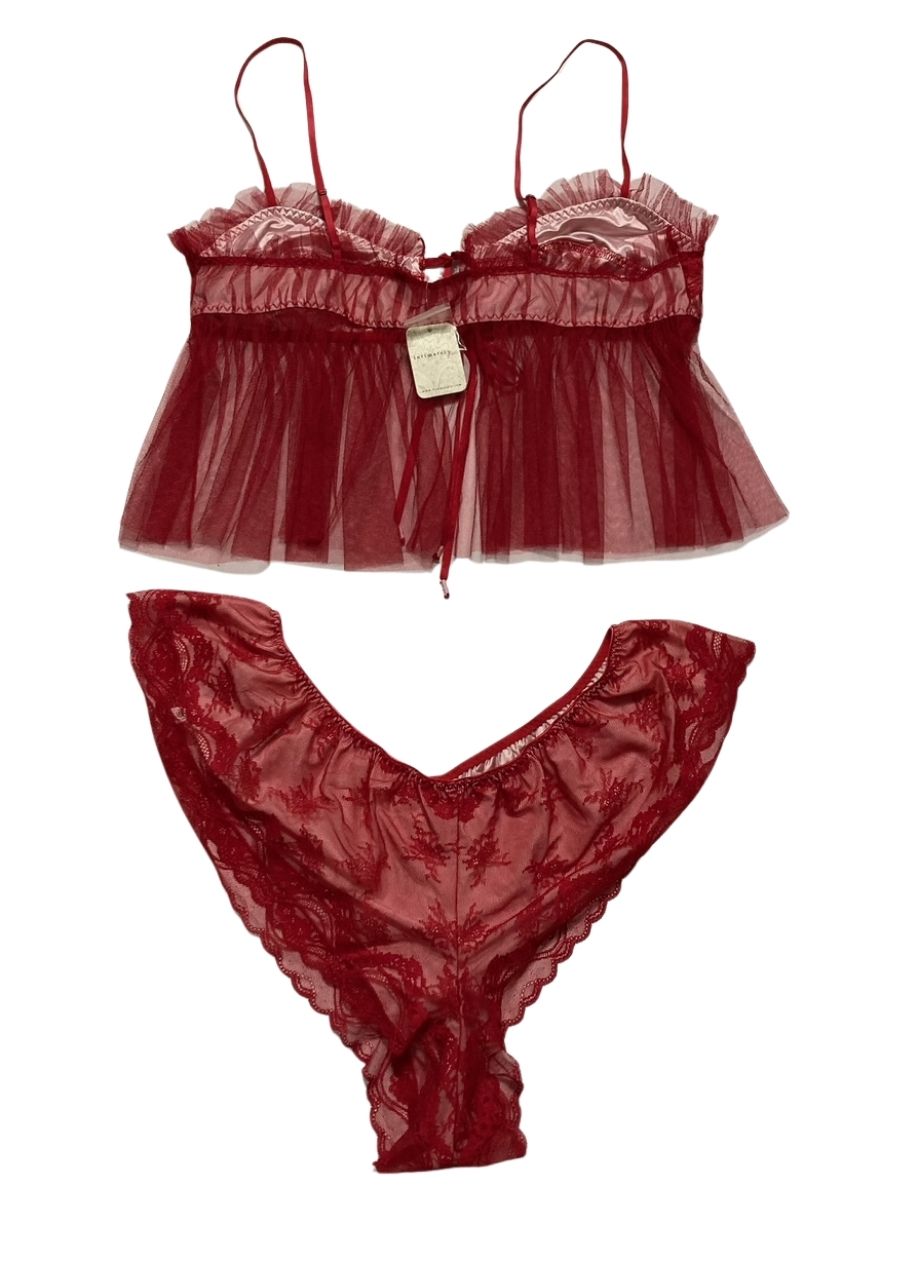 FREE PEOPLE Nightcall Boudoir Set RED XL