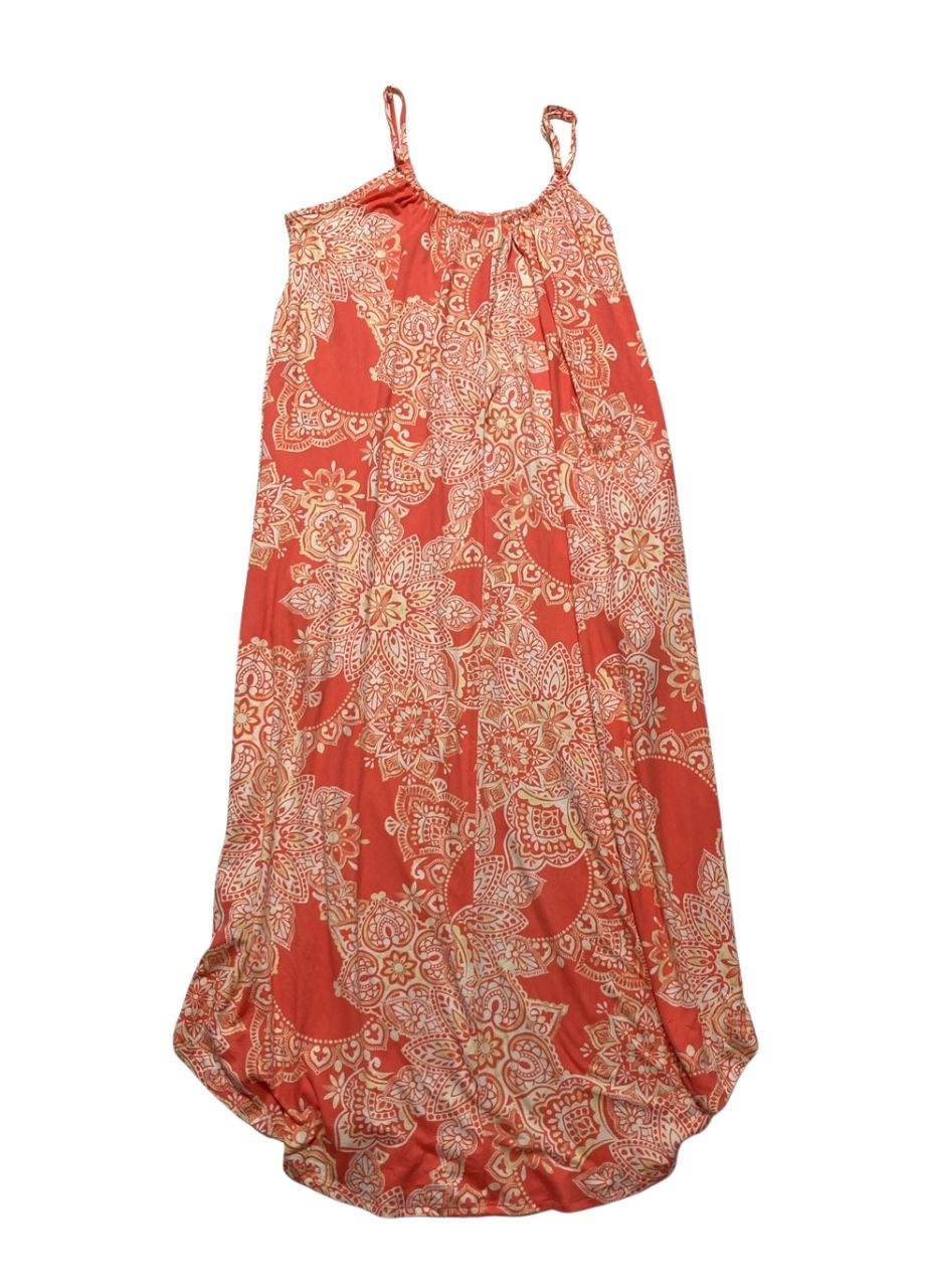 LINEA DONATELLA Coral Printed Maxi Nightgown CORAL S