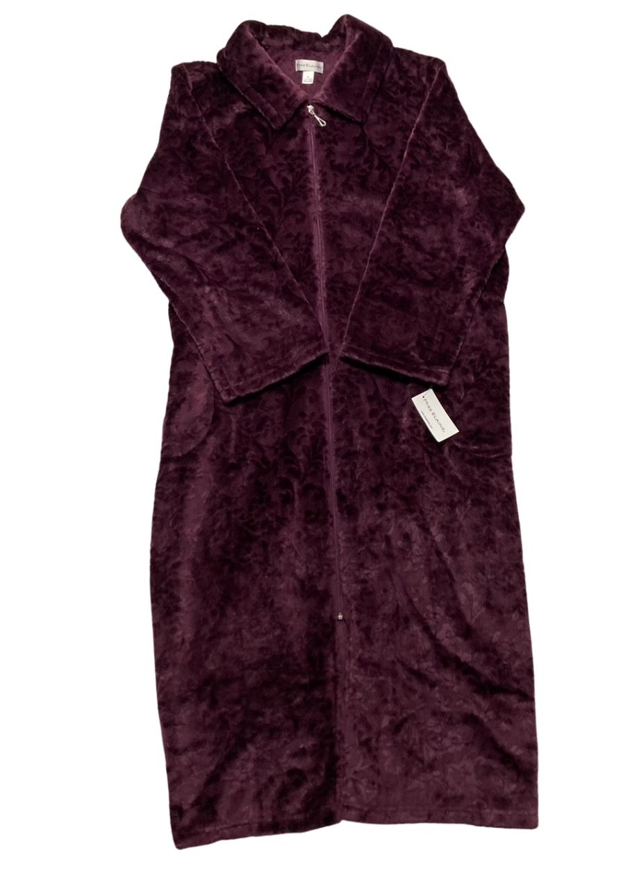 MISS ELAINE Fleece Long Robe AUBERGINE XL