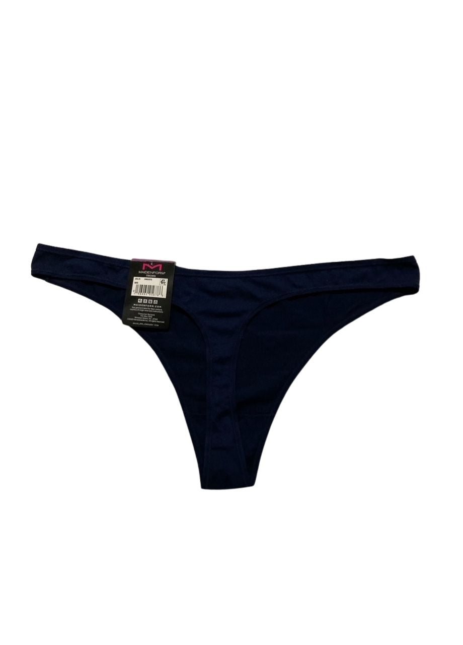 MAIDENFORM Cotton Comfort Thong Underwear BLUE 2XL
