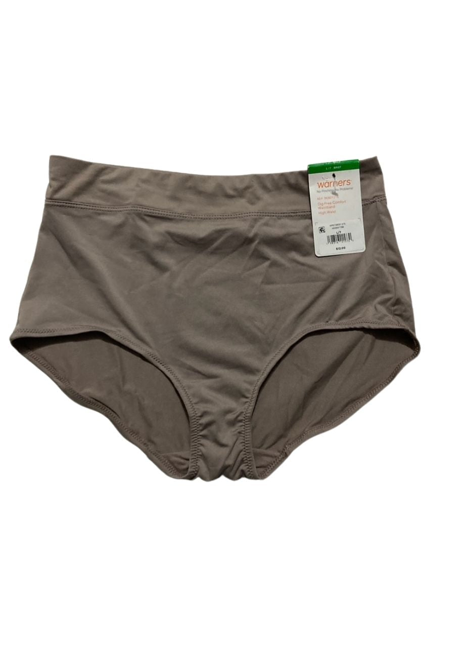 WARNER'S No Pinching No Problems Hi Cut Brief Panty MINK L