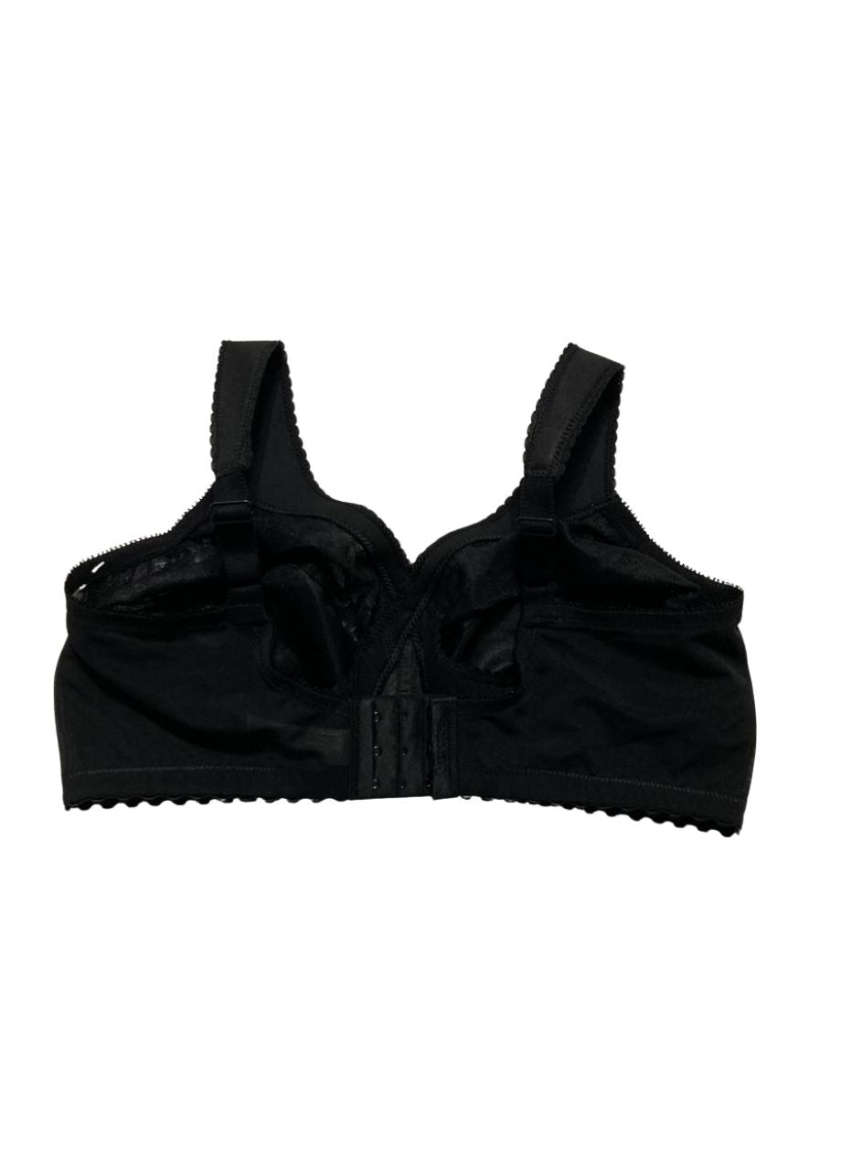 GLAMORISE Full Figure Plus Size Wirefree Support Bra BLACK 38DD