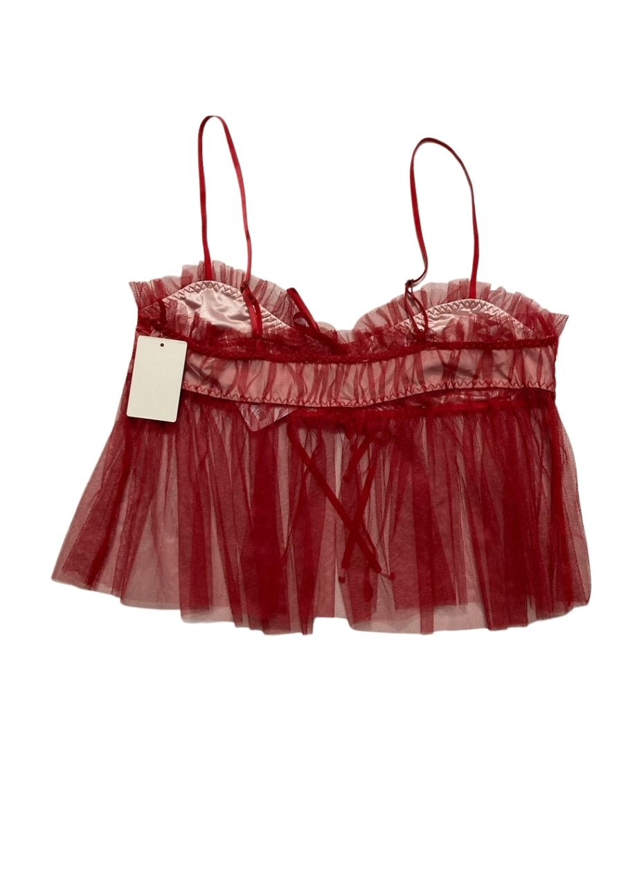 FREE PEOPLE Nightcall Boudoir Top RED L