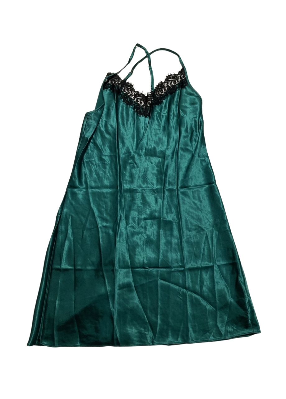 LINEA DONATELLA Chemise and Wrapper Set GREEN S
