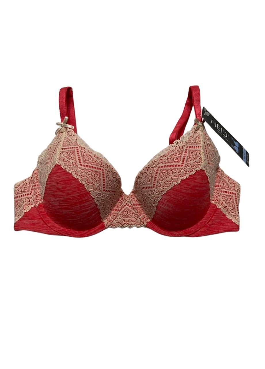 HEIDI KLUM Smooth Marl Lace T-Shirt Bra TEABERRY 36A