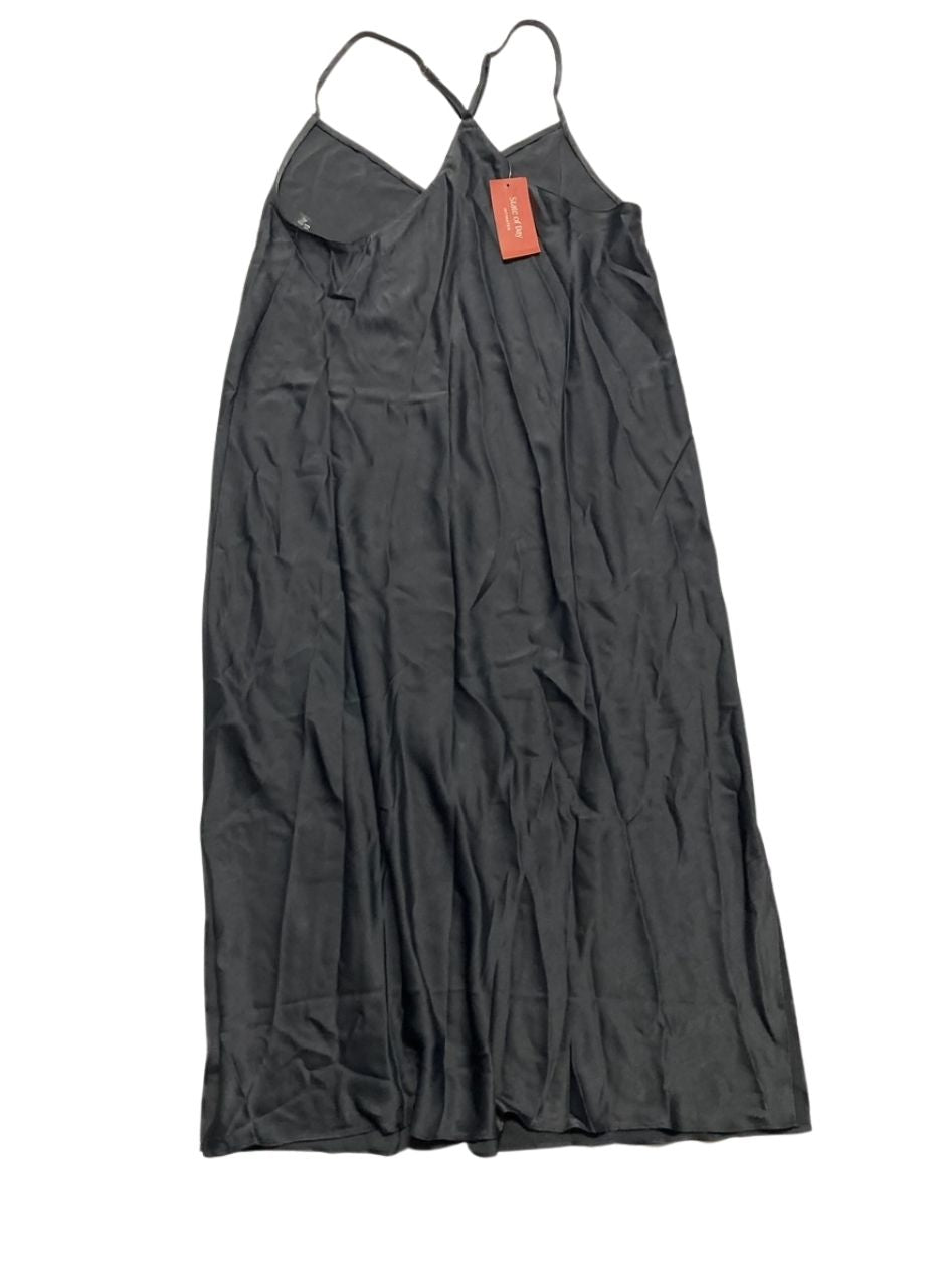 STATE OF DAY Crepe De Chine Chemise GREY S