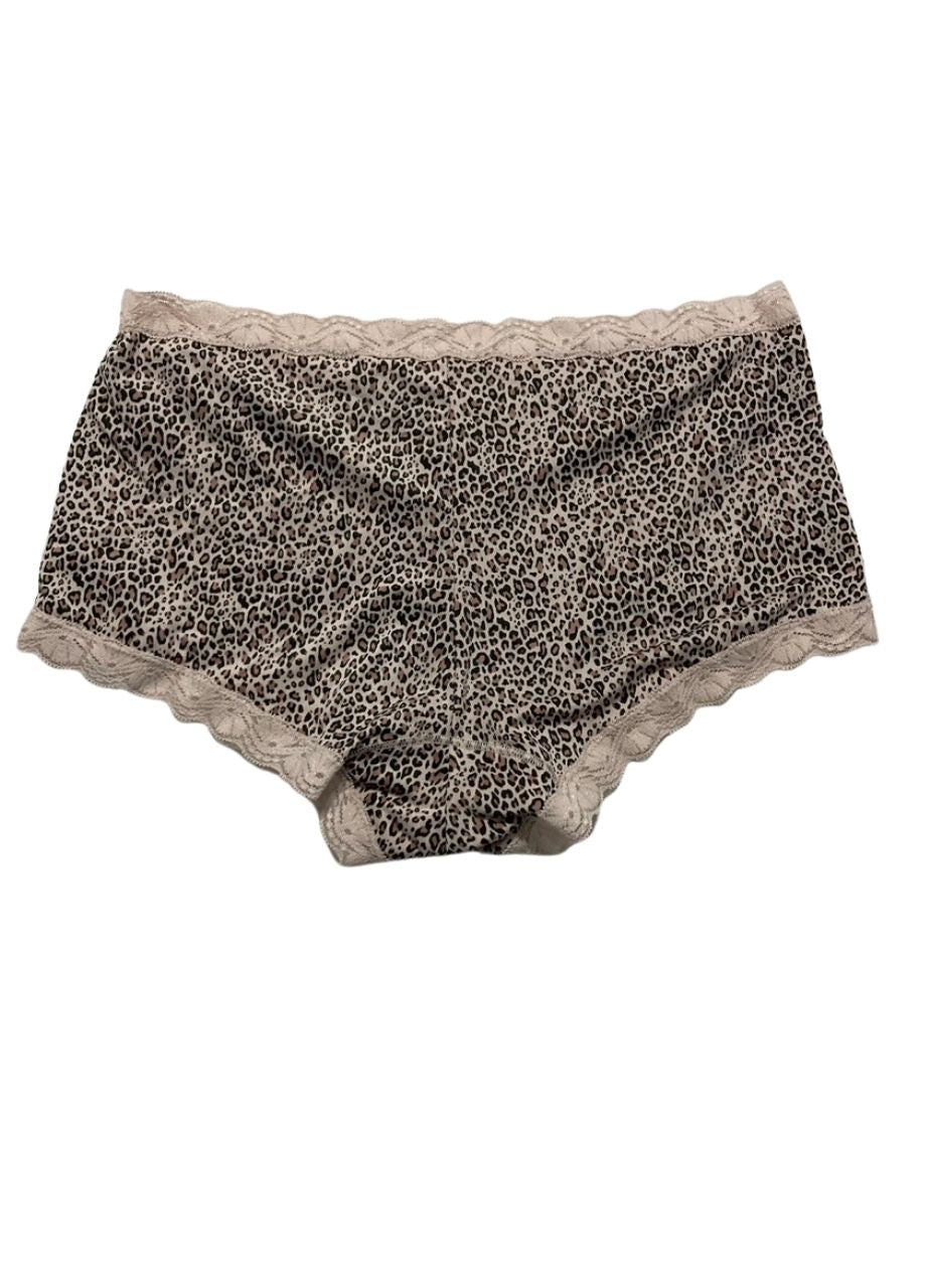 MAIDENFORM One Fab Fit Boyshorts CLASSIC LEOPARD PRINT L