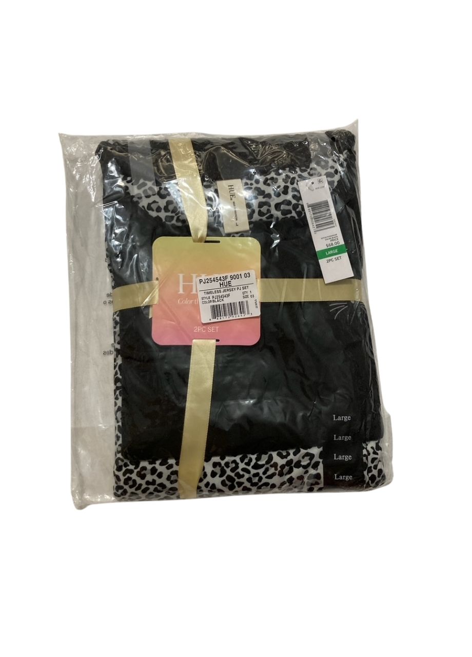 HUE Timeless Soft Jersey Winter Pajama Gift Set BLACK L