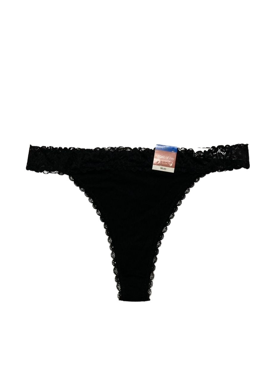 STATE OF DAY Lace Thong Underwear BLACK XL