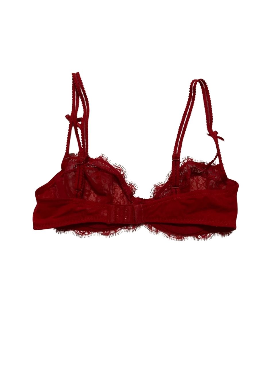 B.TEMPT´D Unlined Lace Demi Contour Underwire Bra RED 34B