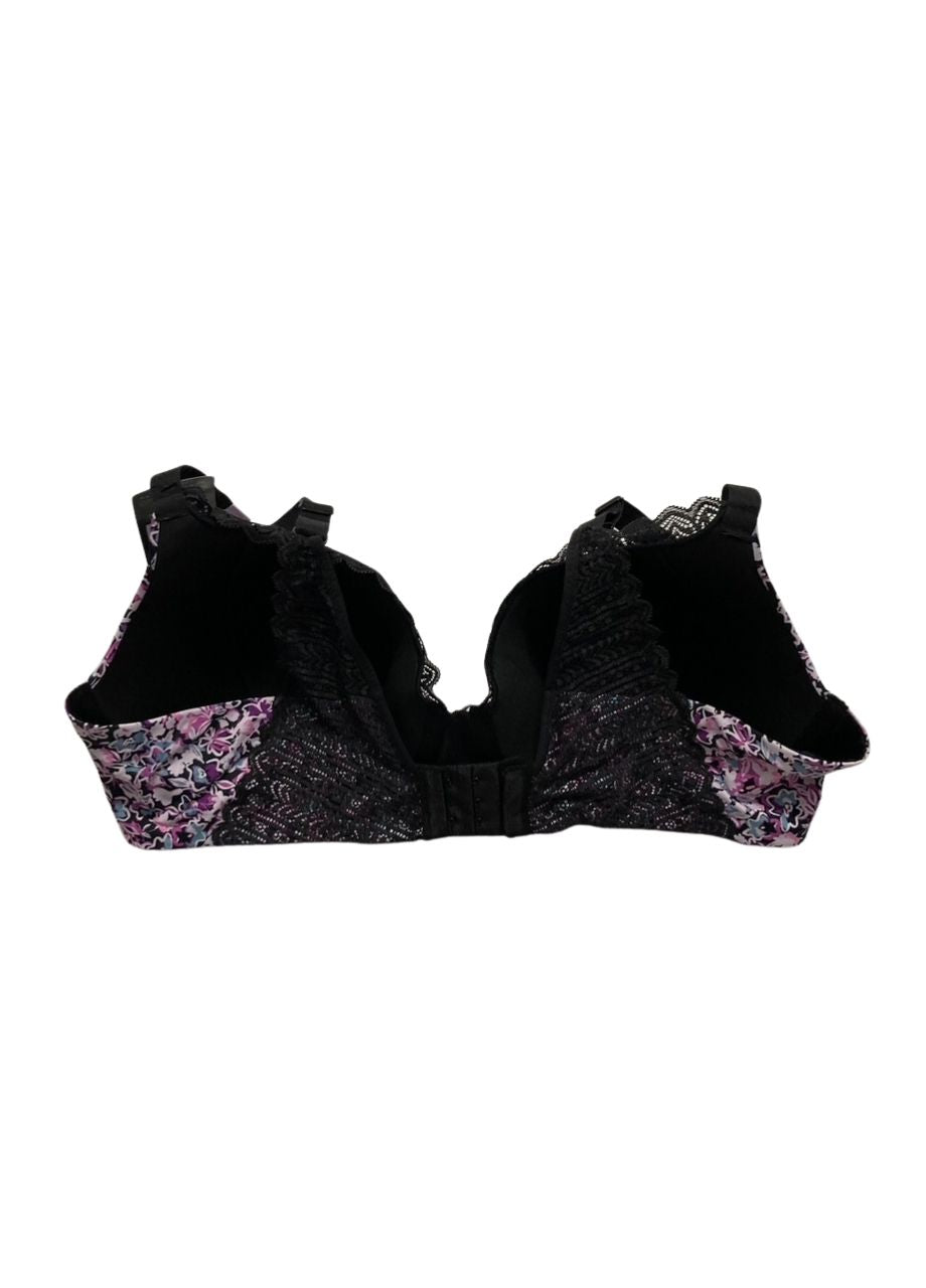 MAIDENFORM Comfort Devotion T-shirt Bra, Underwire BLACK FLORAL 40D