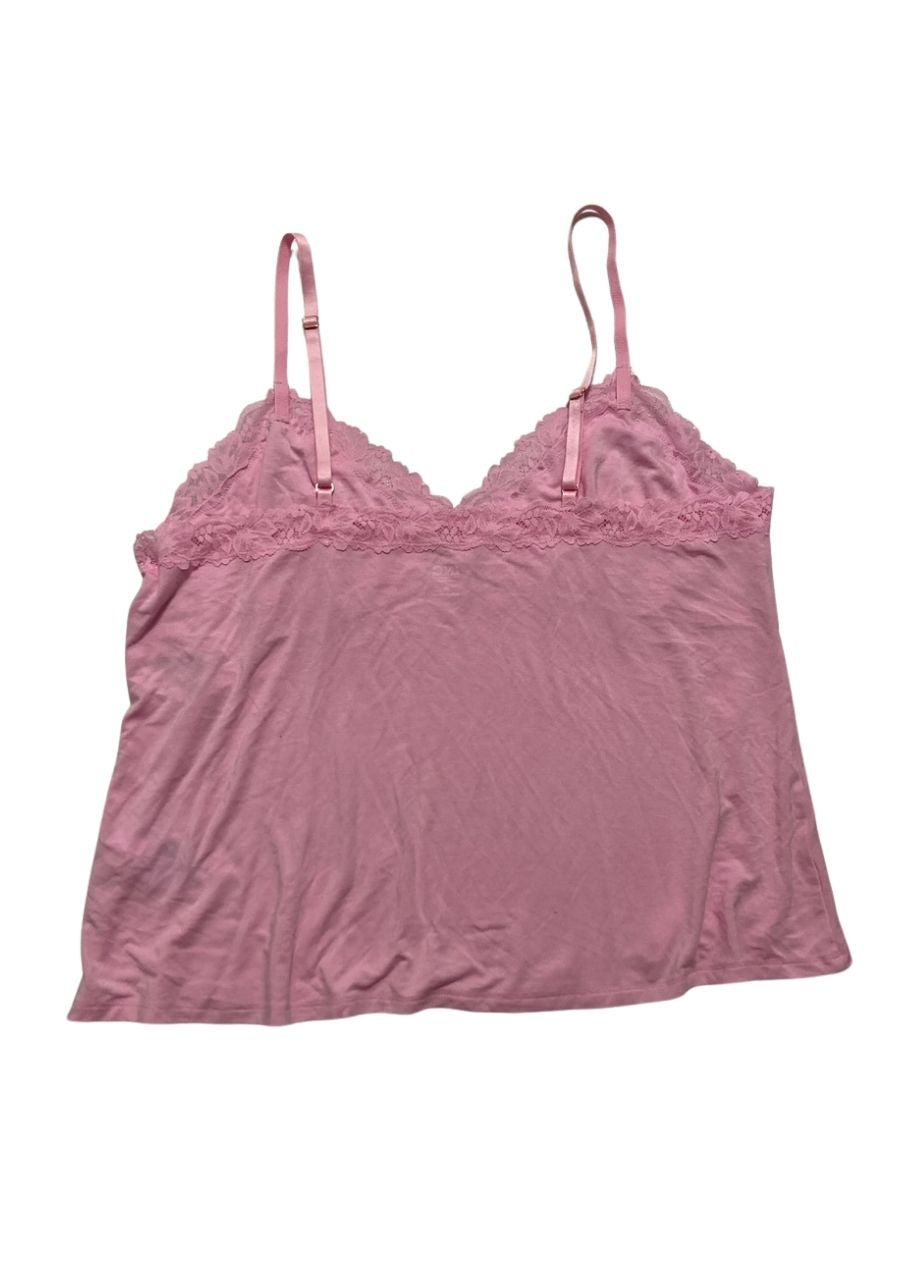 I.N.C Lace-Trim Knit Tank PINK XL