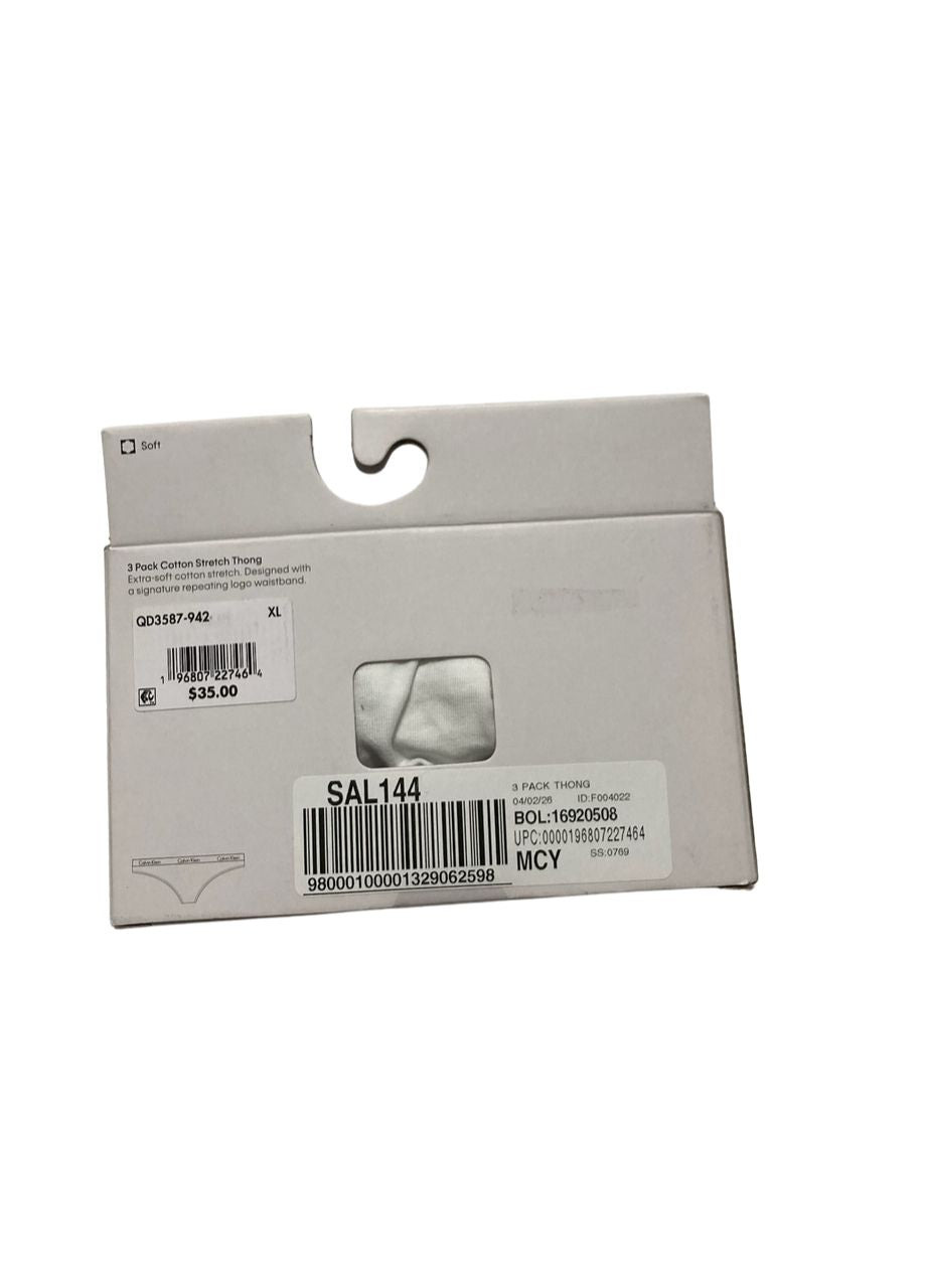 CALVIN KLEIN 3 Pack Carousel Thong Panty ASSORTED XL