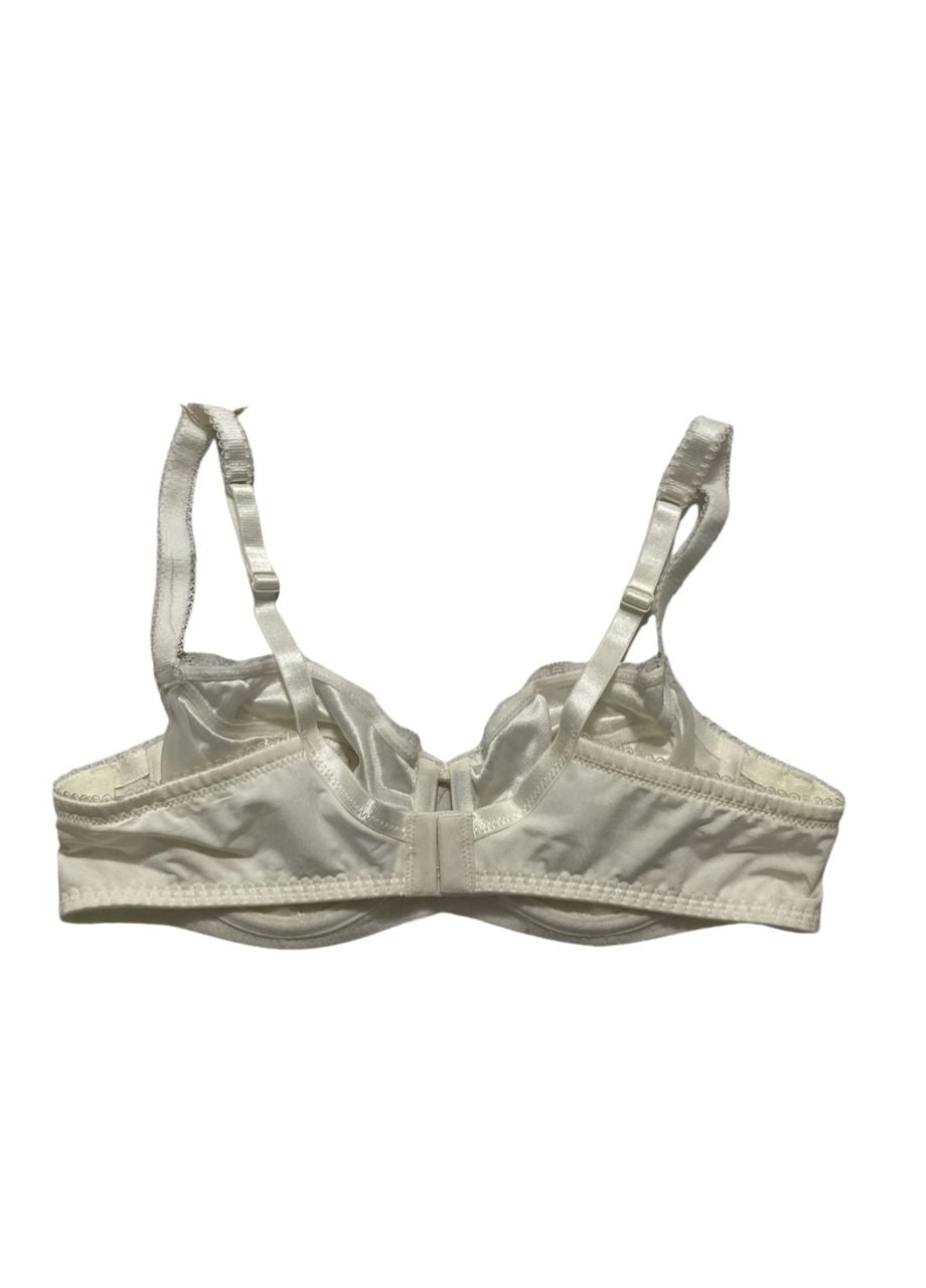 CELINE Lace Demi Bra, Full Cup Unlined Non Padded Underwire IVORY 36B