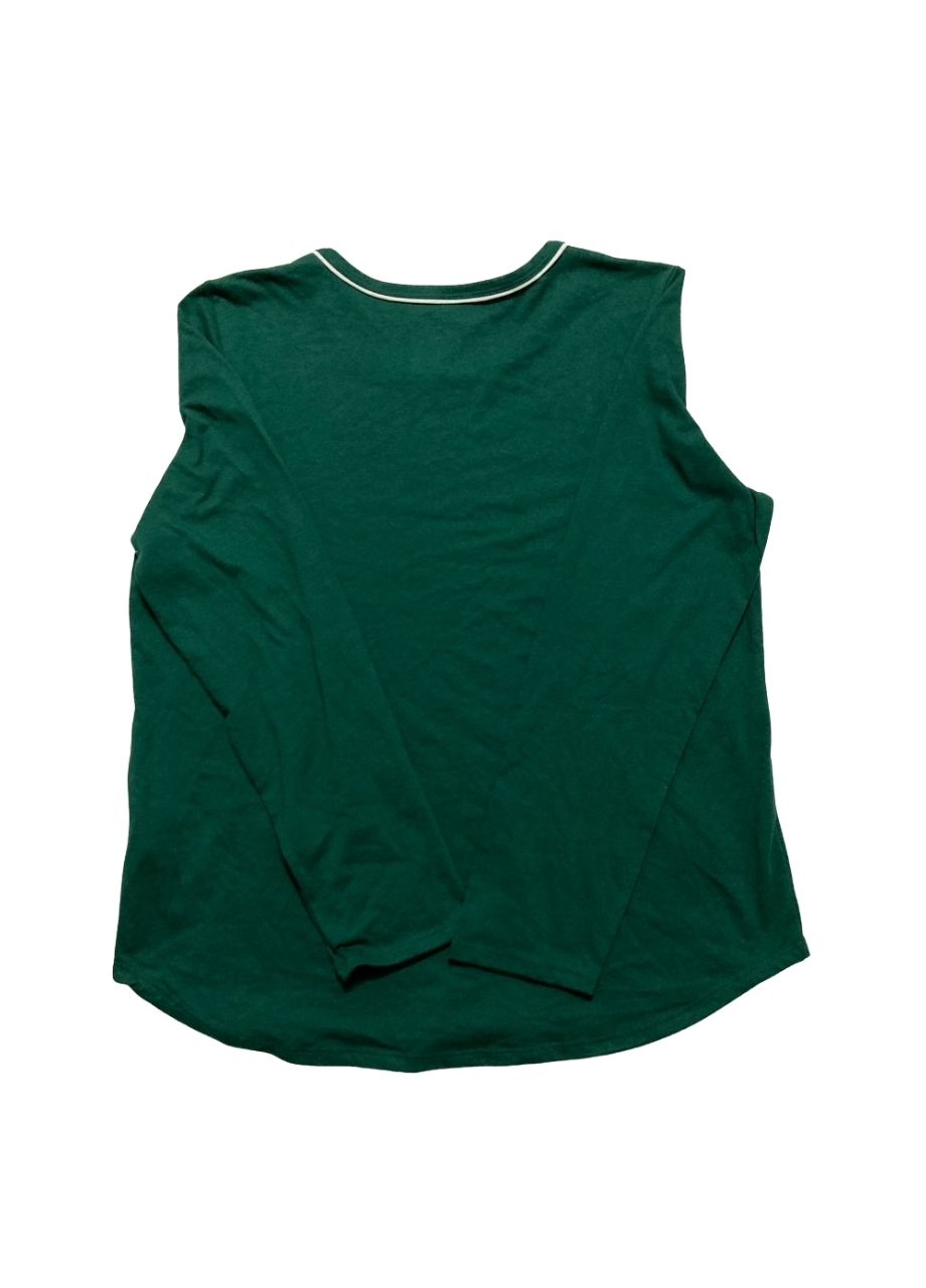 CHARTER CLUB Long-sleeve Jersey Pajama Top GREEN M
