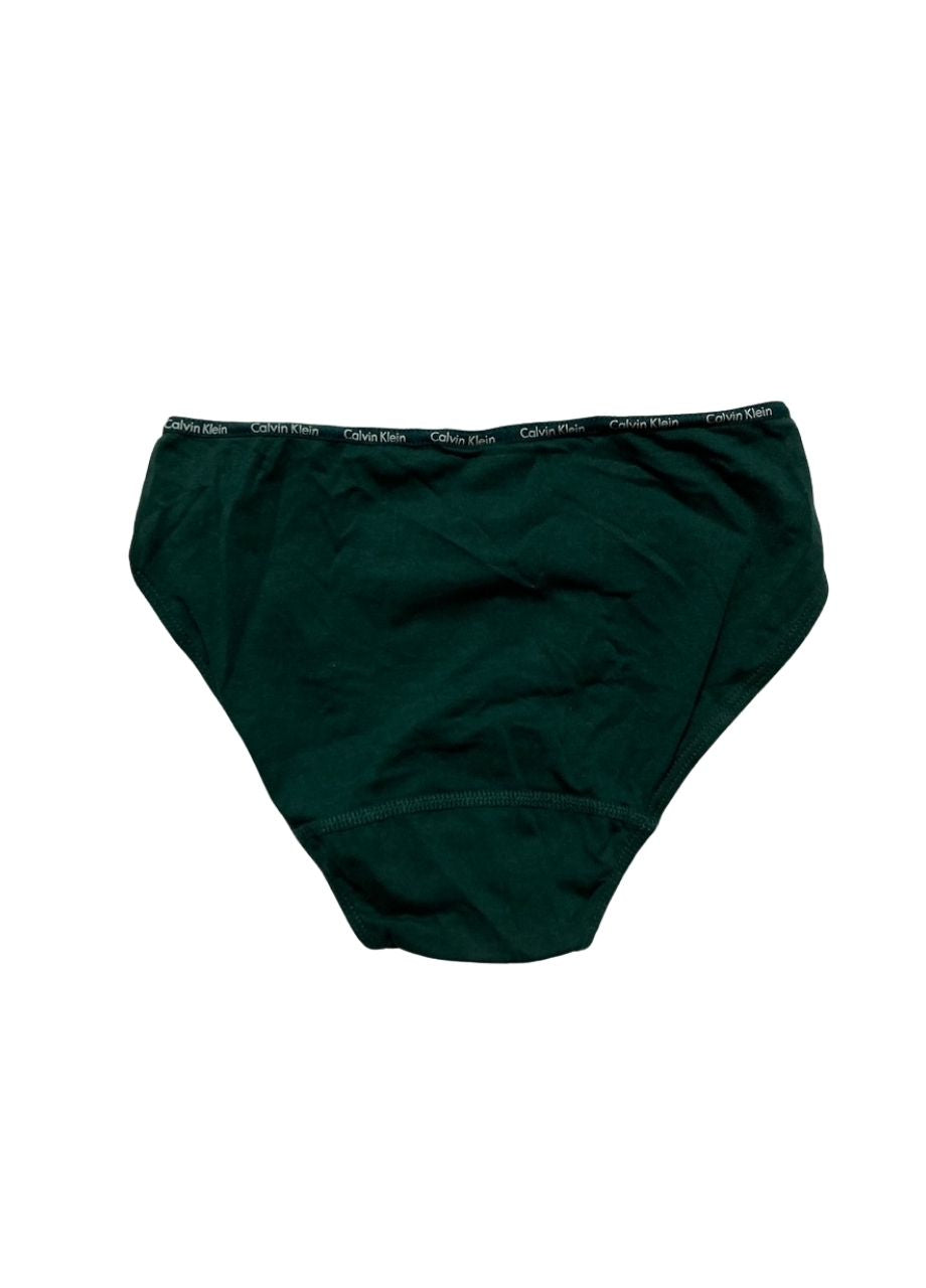 CALVIN KLEIN Cotton Stretch Logo Bikini Pantie GREEN XS