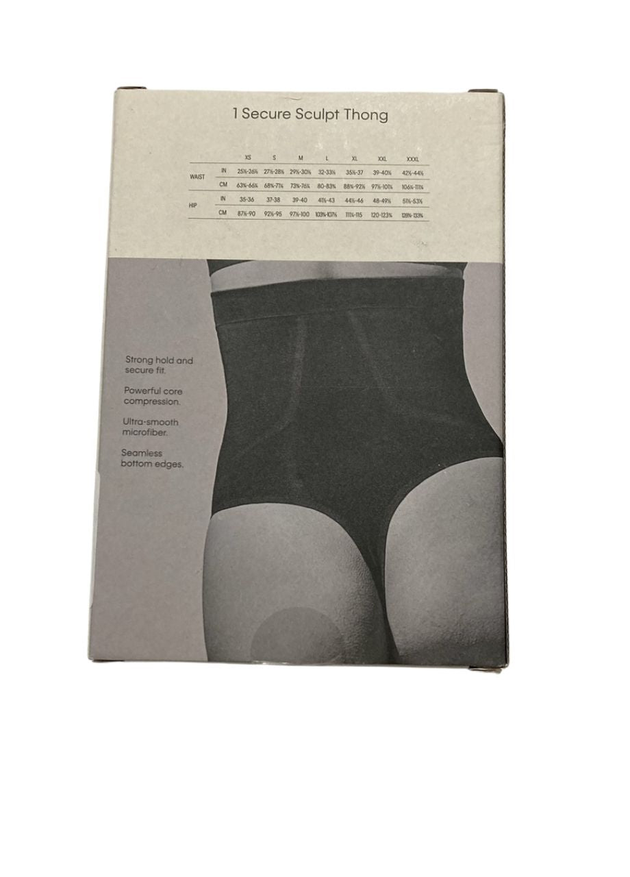 CALVIN KLEIN Shapewear Secure Sculpt High-waist Thong Panty BLACK L