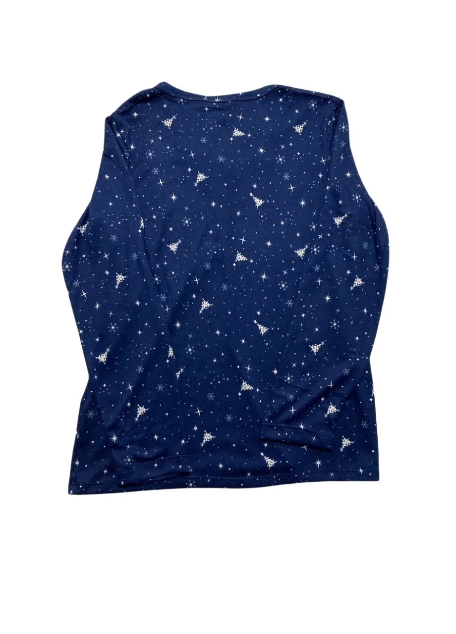 CHARTER CLUB Printed Packaged Pajama Top BLUE XS