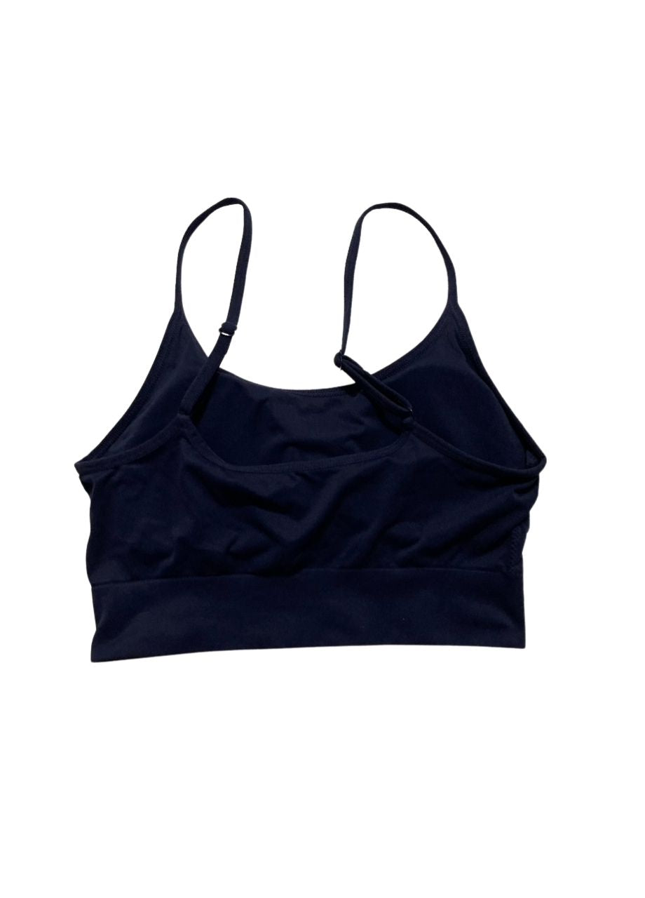 STATE OF DAY Seamless Cable-Knit Bralette NAVY BLUE S