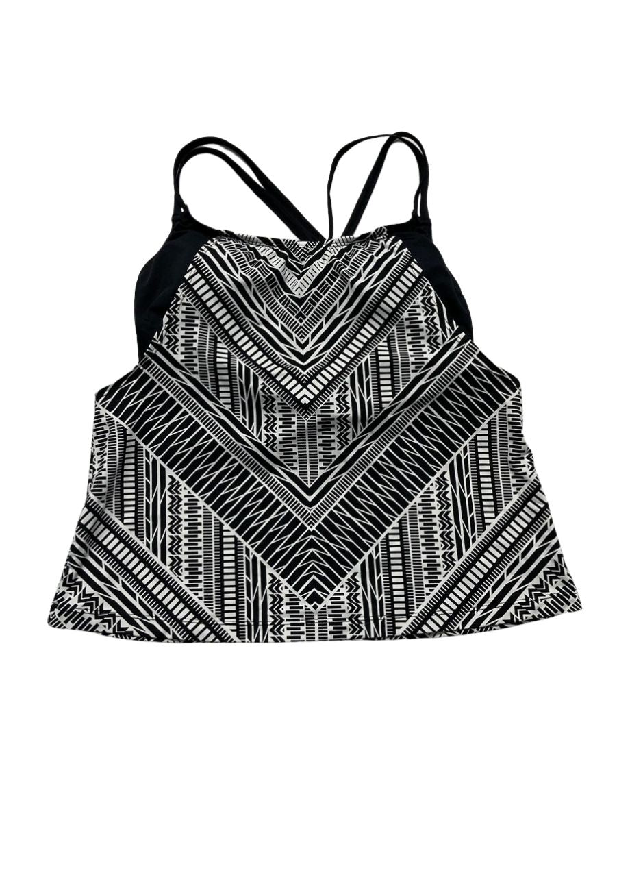 JANTZEN Sport Crossing Paths Layered Tankini Top BLACK S