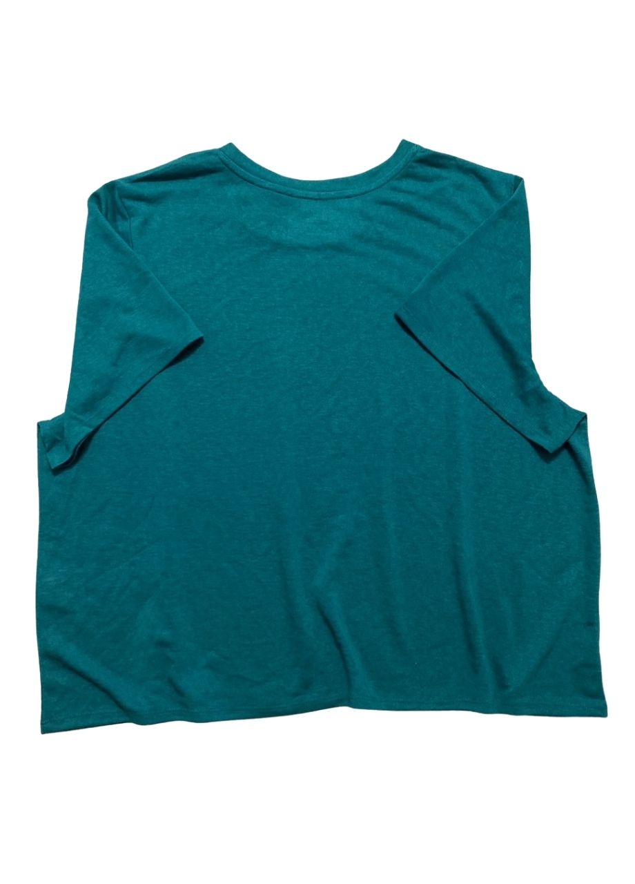 STATE OF DAY Silk Touch Short Sleeve Pajama Top TEAL SAPPHIRE XL