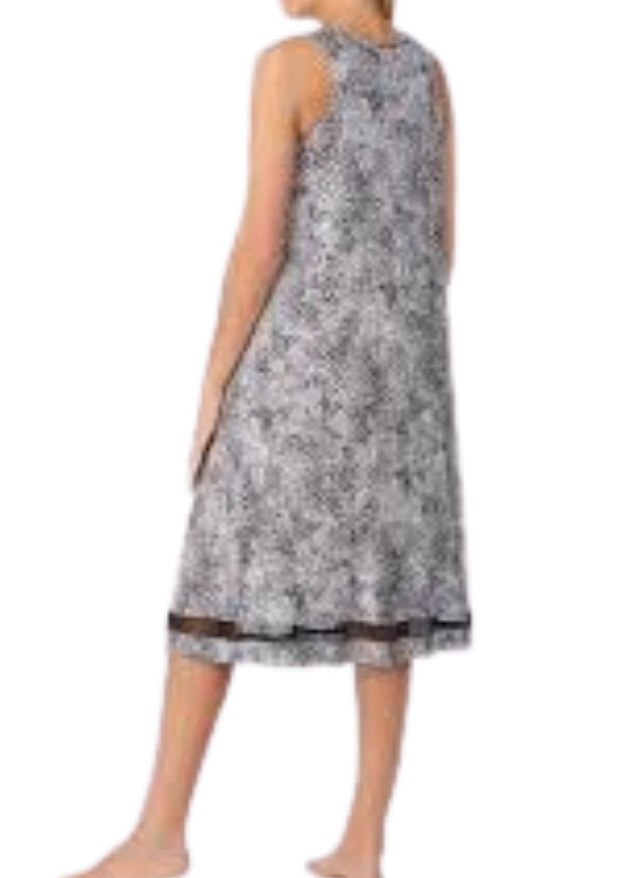 ELLEN TRACY Leopard Print Nightgown WHITE ANIMAL XL