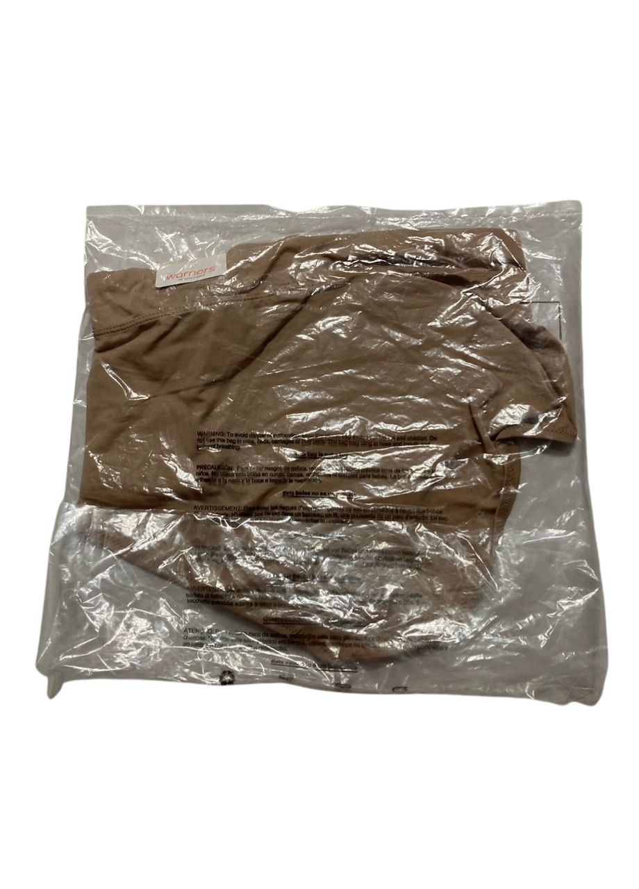 WARNER'S No Pinching No Problems Hi Cut Brief Panty TOASTED ALMOND M