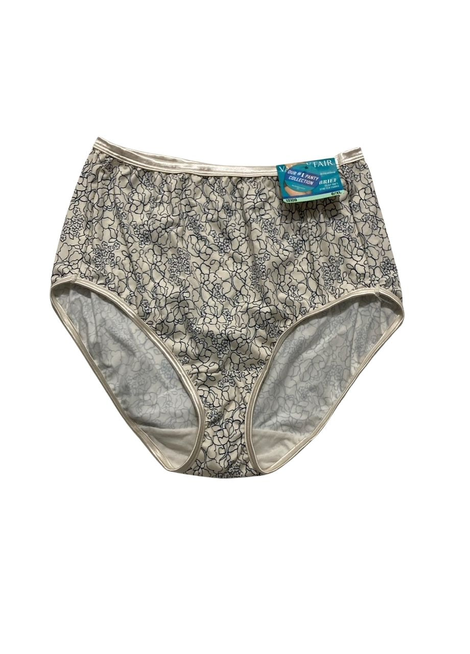 VANITY FAIR Illumination Brief Panties TRANQUIL LACE PRINT XL
