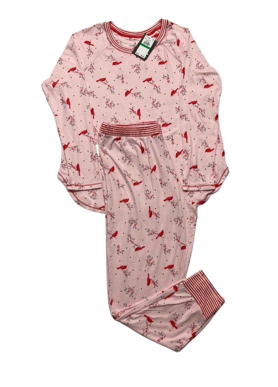 CUDDL DUDS Brushed Sweater Knit Long Sleeve Top with Jogger 2-Pc PINK L