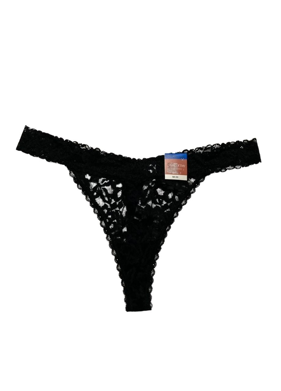 STATE OF DAY Lace Thong Underwear BLACK