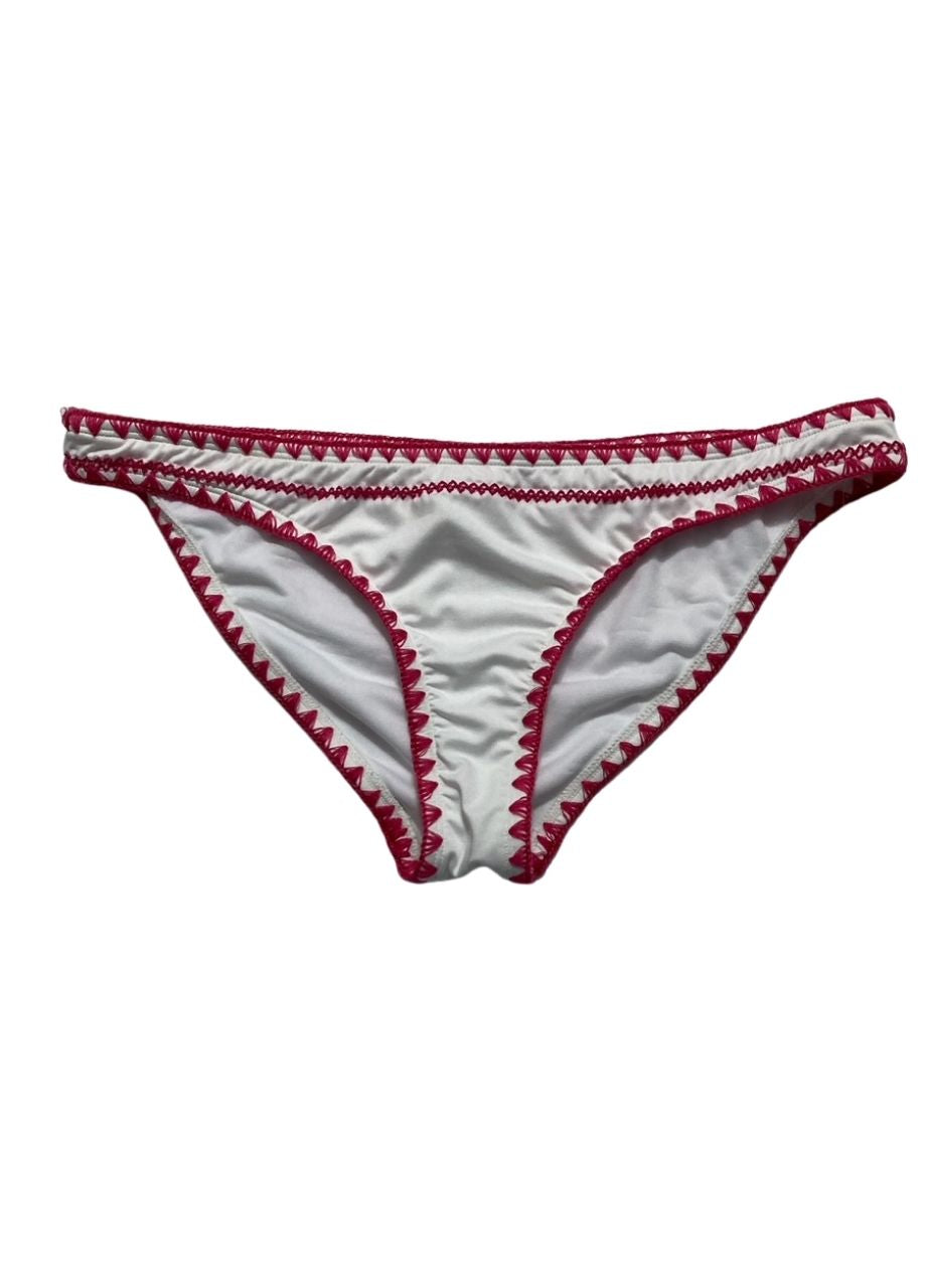 BAR III Blanket Stitch Bikini Swim Bottom Separates WHITE XL