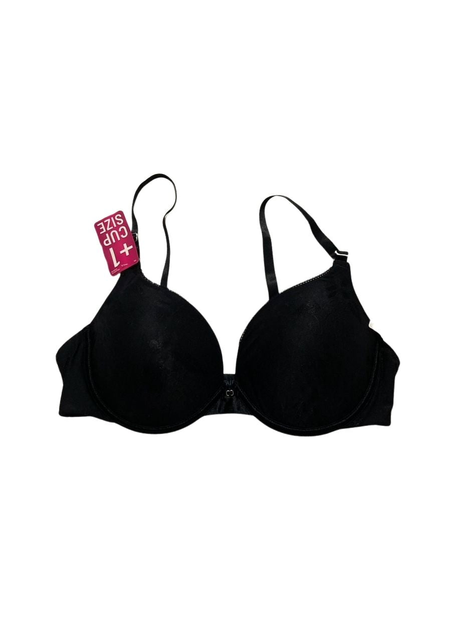 VANITY FAIR Push Up Bra Adds Up to One Full Cup Size Underwire BLACK 38C