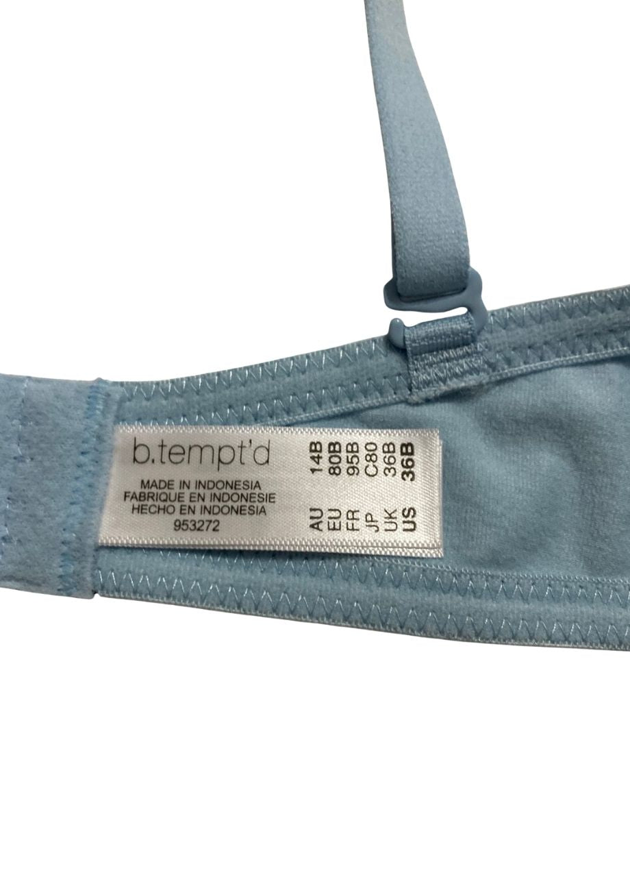 B.TEMPT´D Cotton to a Tee Plunge Convertible T-Shirt Bra BLUE 36B
