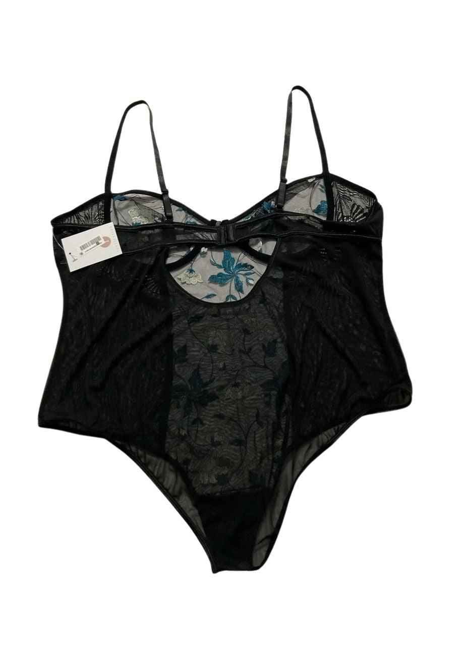 ICOLLECTION Milani Plus Size Teddy Lingerie BLACK 2X