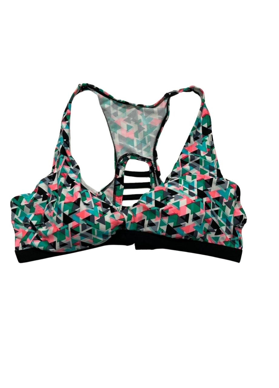 GO GOSSIP Prismatic Print Racerback Swim Top Separates MULTICOLOR L