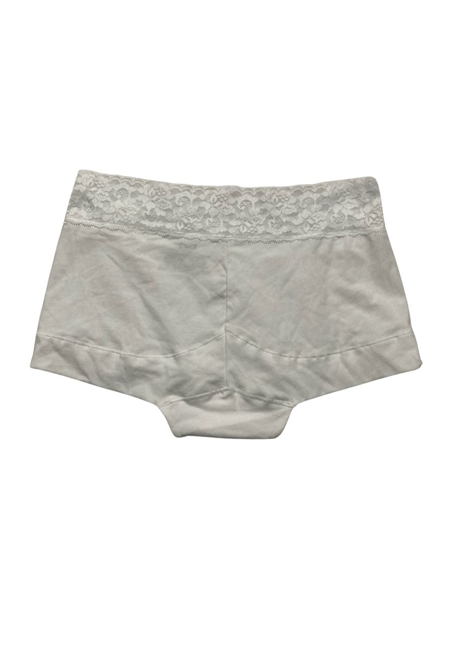 MAIDENFORM Dream Cotton With Lace Boyshort WHITE M