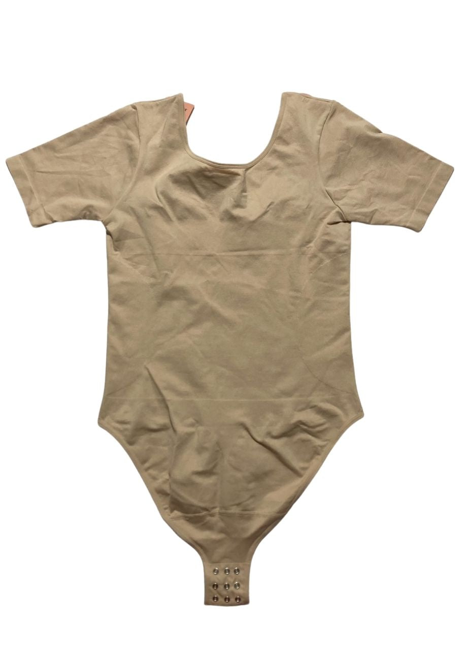 SHAPERMINT Essentials All Day Every Day Short Sleeve Bodysuit CHAI XL