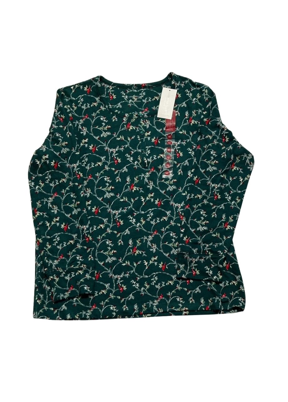 CHARTER CLUB Printed Long-Sleeve Pajama set GREEN M