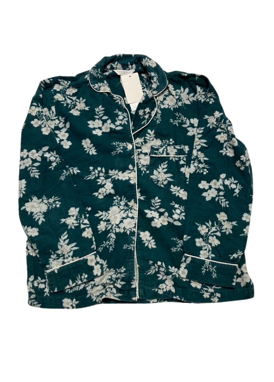 NWD CHARTER CLUB Long-Sleeve Cotton Flannel Packaged Pajama Set GREEN XS