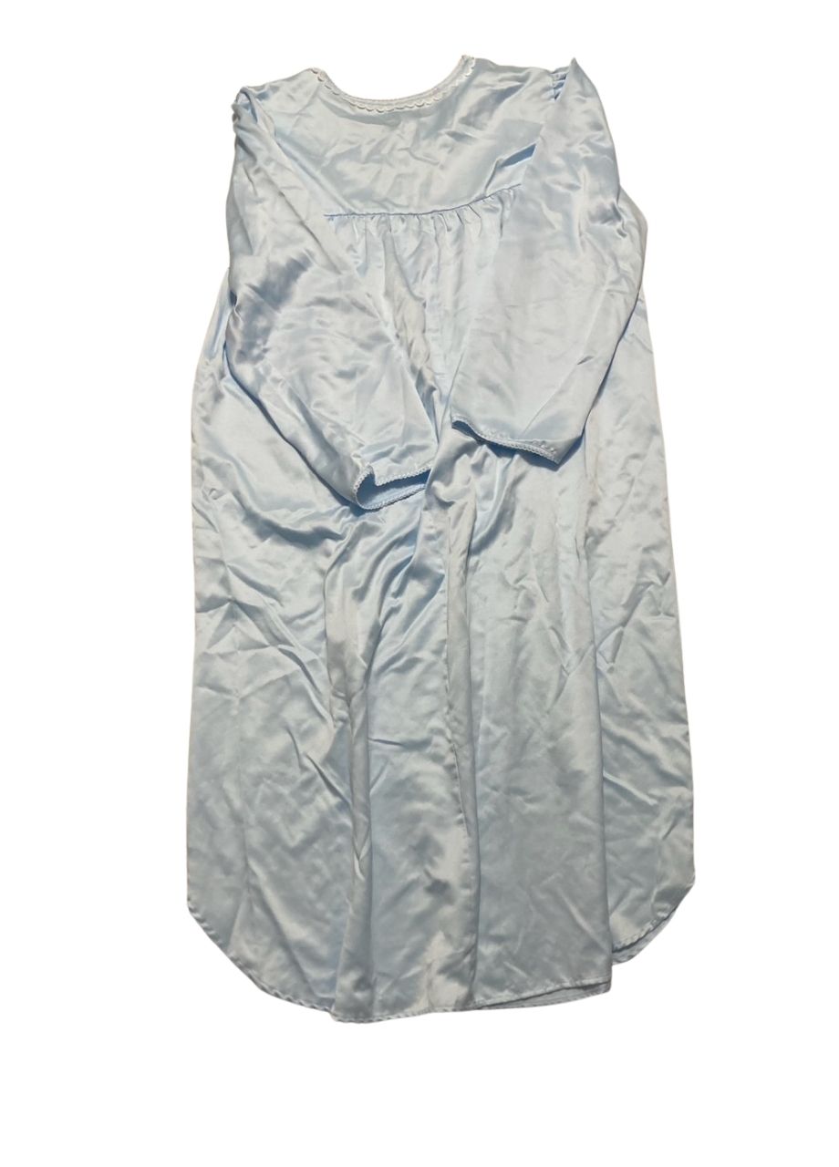 MISS ELAINE Long Nightgown Brushed Back Satin BLUE L