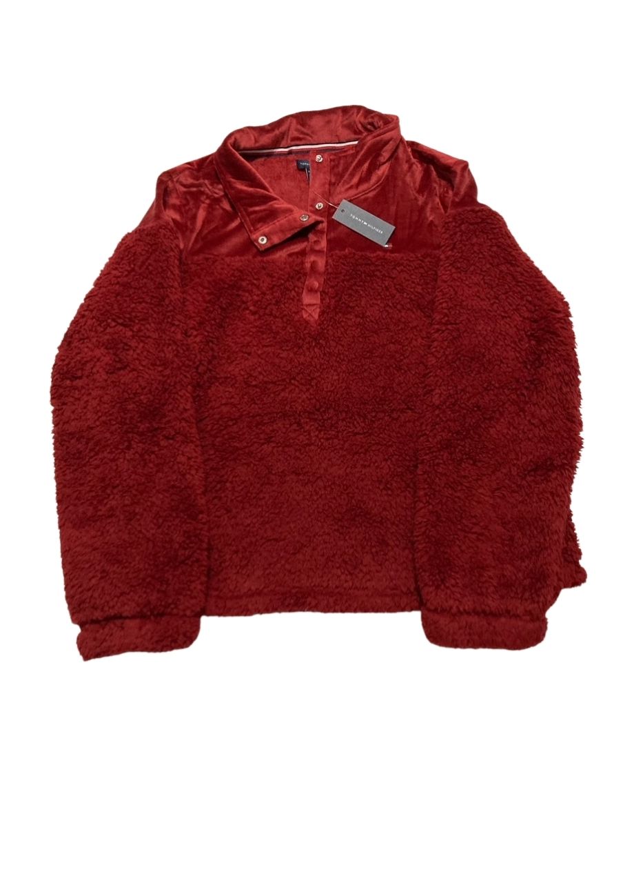 TOMMY HILFIGER 2-Piece Long Sleeves Sherpa Set RED XL