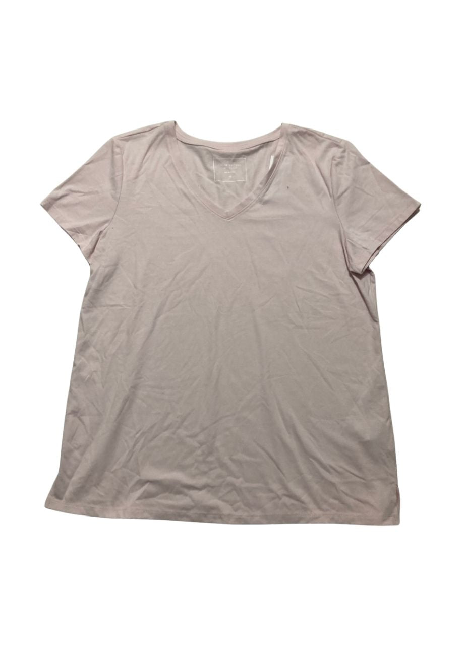 CHARTER CLUB Solid V-Neck Short-Sleeve Sleepwear Top ROSE